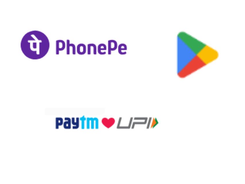 paytm, G-pay, PhonePe